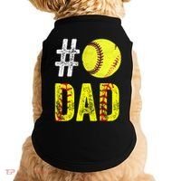 Fathers Day Gift Number One Softball Dad Cute Gift Doggie Tank thumb 0