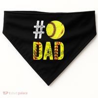 Fathers Day Gift Number One Softball Dad Cute Gift USA-Made Doggie Bandana thumb 0