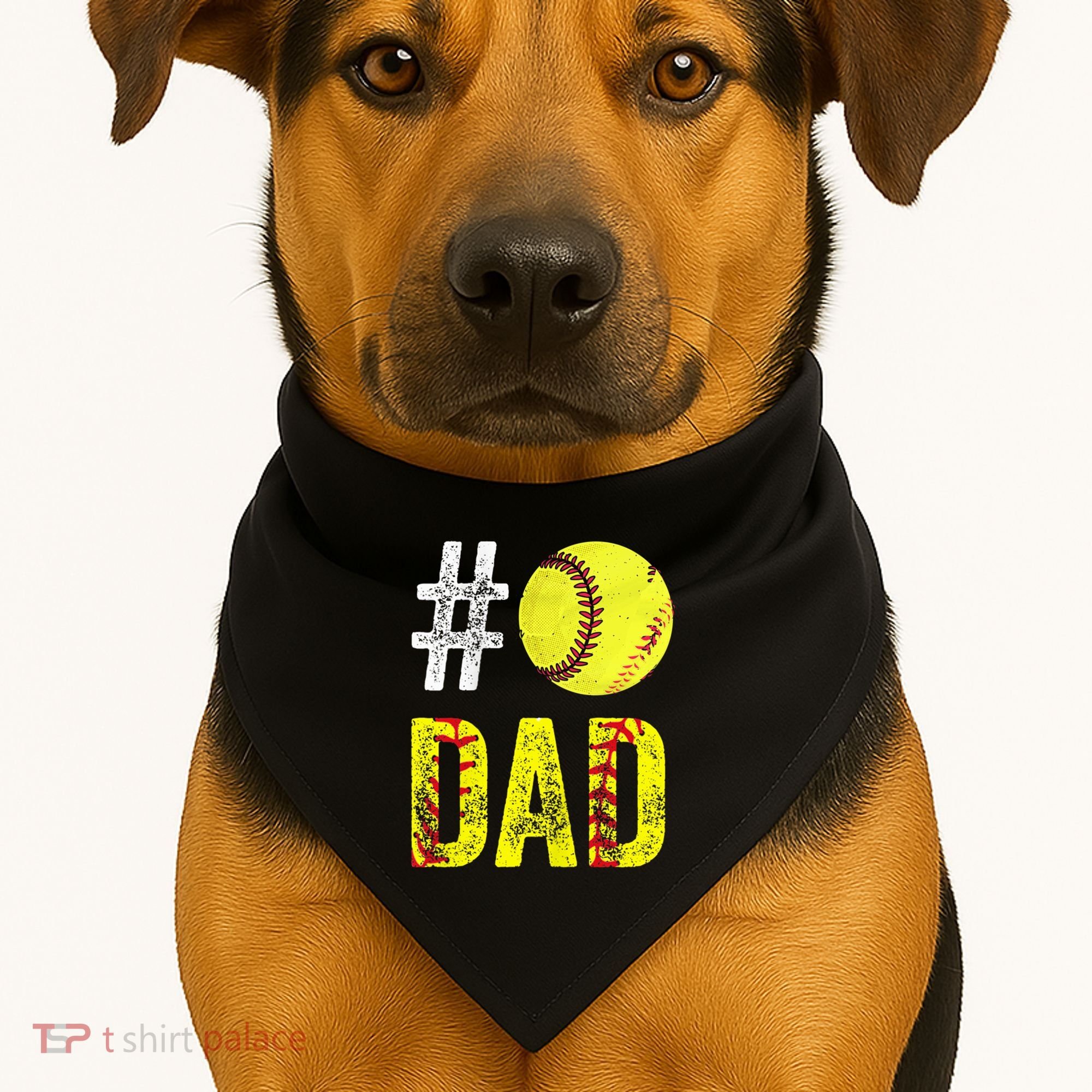 Fathers Day Gift Number One Softball Dad Cute Gift USA-Made Doggie Bandana