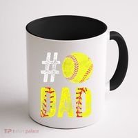 Fathers Day Gift Number One Softball Dad Cute Gift Coffee Mug thumb 1