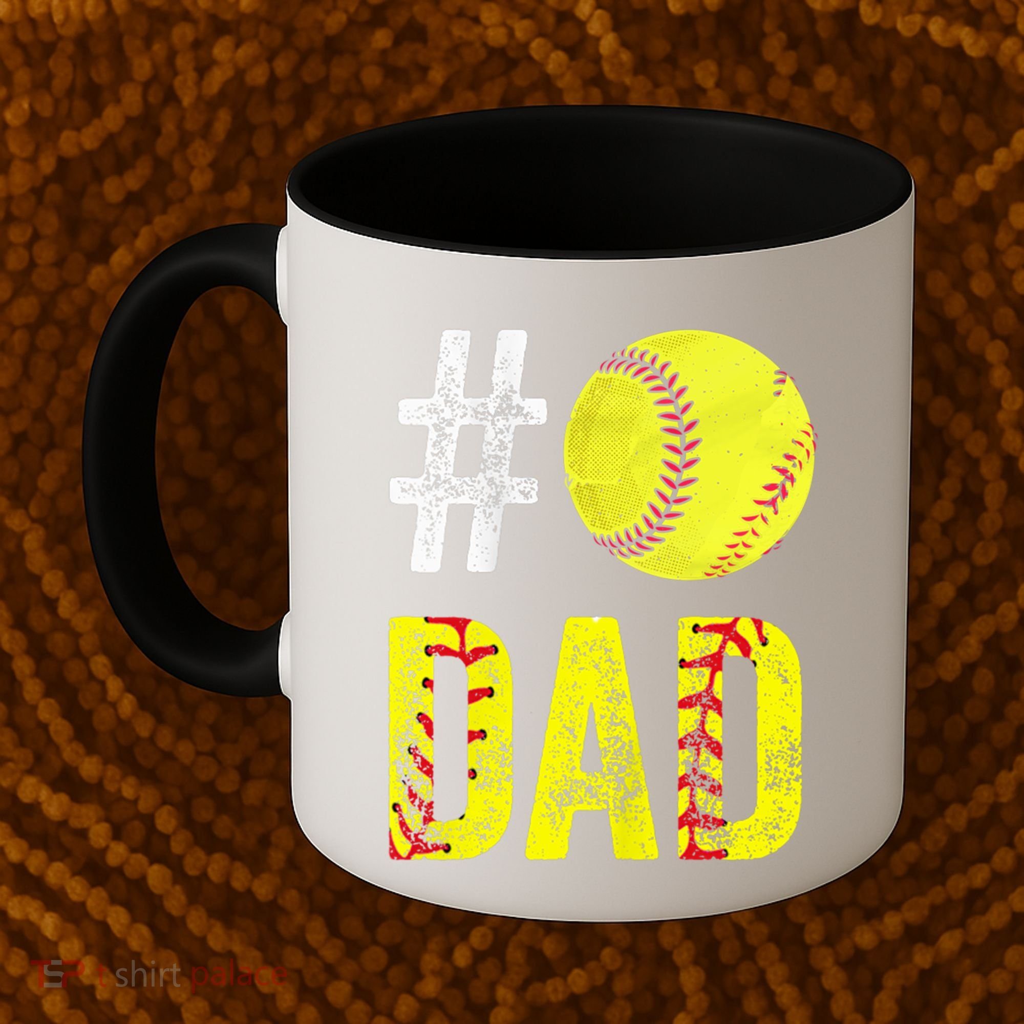 Fathers Day Gift Number One Softball Dad Cute Gift Coffee Mug