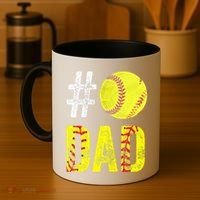 Fathers Day Gift Number One Softball Dad Cute Gift Coffee Mug thumb 4