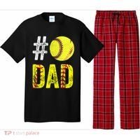 Fathers Day Gift Number One Softball Dad Cute Gift Pajama Set thumb 0