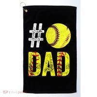 Fathers Day Gift Number One Softball Dad Cute Gift Golf Towel thumb 0