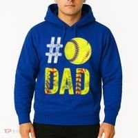 Fathers Day Gift Number One Softball Dad Cute Gift Hoodie thumb 2