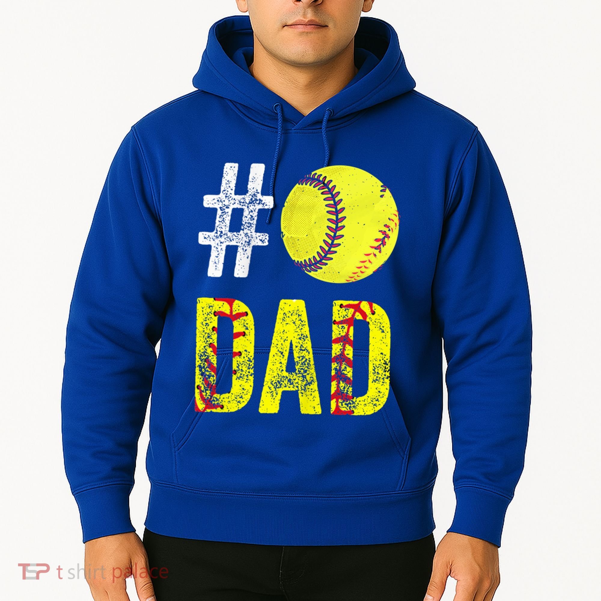 Fathers Day Gift Number One Softball Dad Cute Gift Hoodie