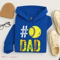 Fathers Day Gift Number One Softball Dad Cute Gift Hoodie thumb 4