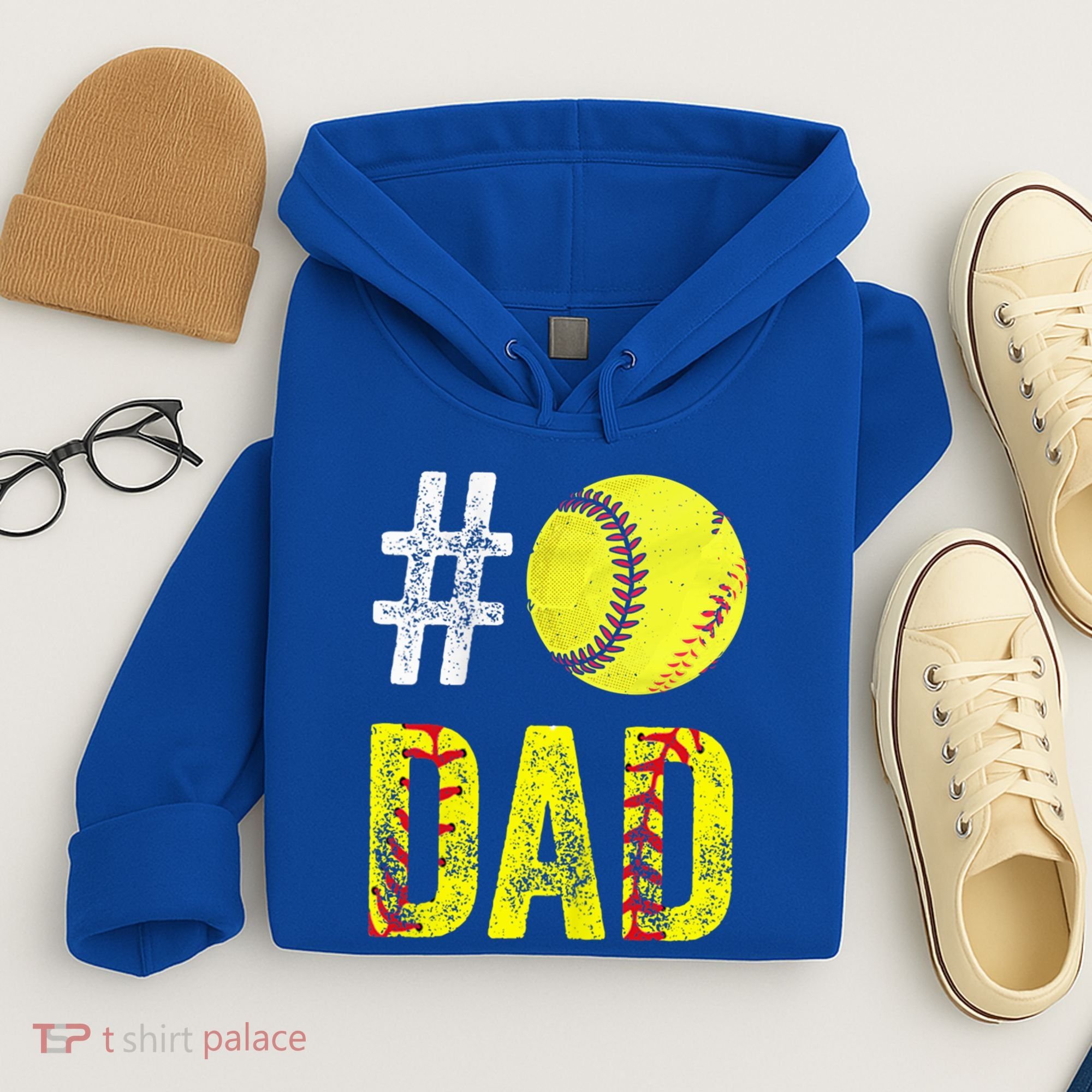 Fathers Day Gift Number One Softball Dad Cute Gift Hoodie