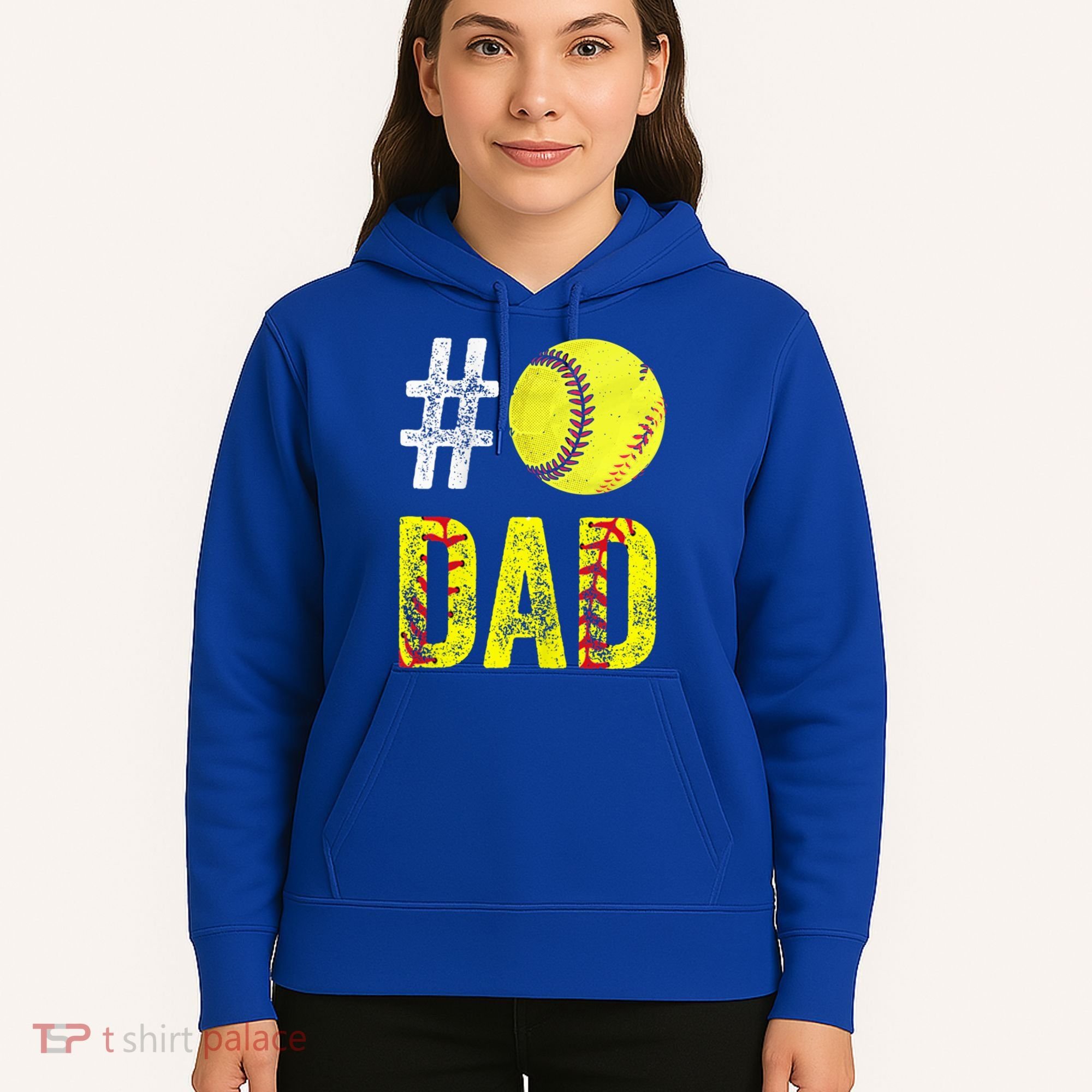 Fathers Day Gift Number One Softball Dad Cute Gift Hoodie