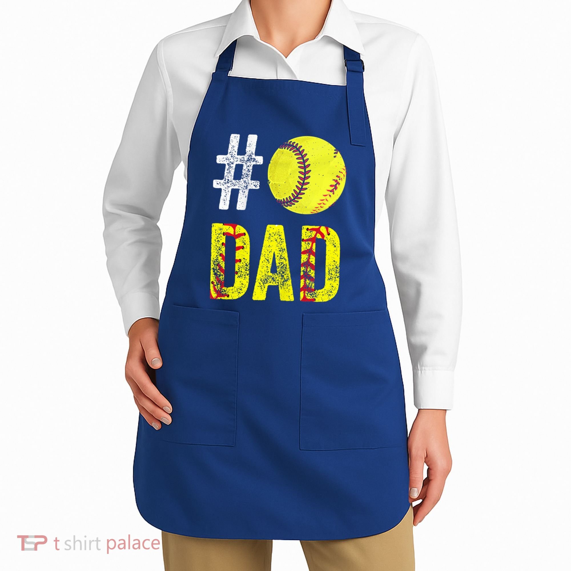 Fathers Day Gift Number One Softball Dad Cute Gift Apron