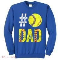 Fathers Day Gift Number One Softball Dad Cute Gift Sweatshirt thumb 0