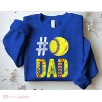 Fathers Day Gift Number One Softball Dad Cute Gift Sweatshirt thumb 2