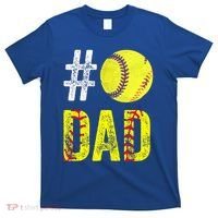 Fathers Day Gift Number One Softball Dad Cute Gift T-Shirt thumb 0