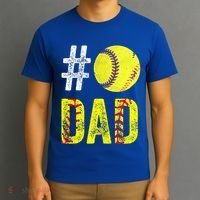 Fathers Day Gift Number One Softball Dad Cute Gift T-Shirt thumb 3