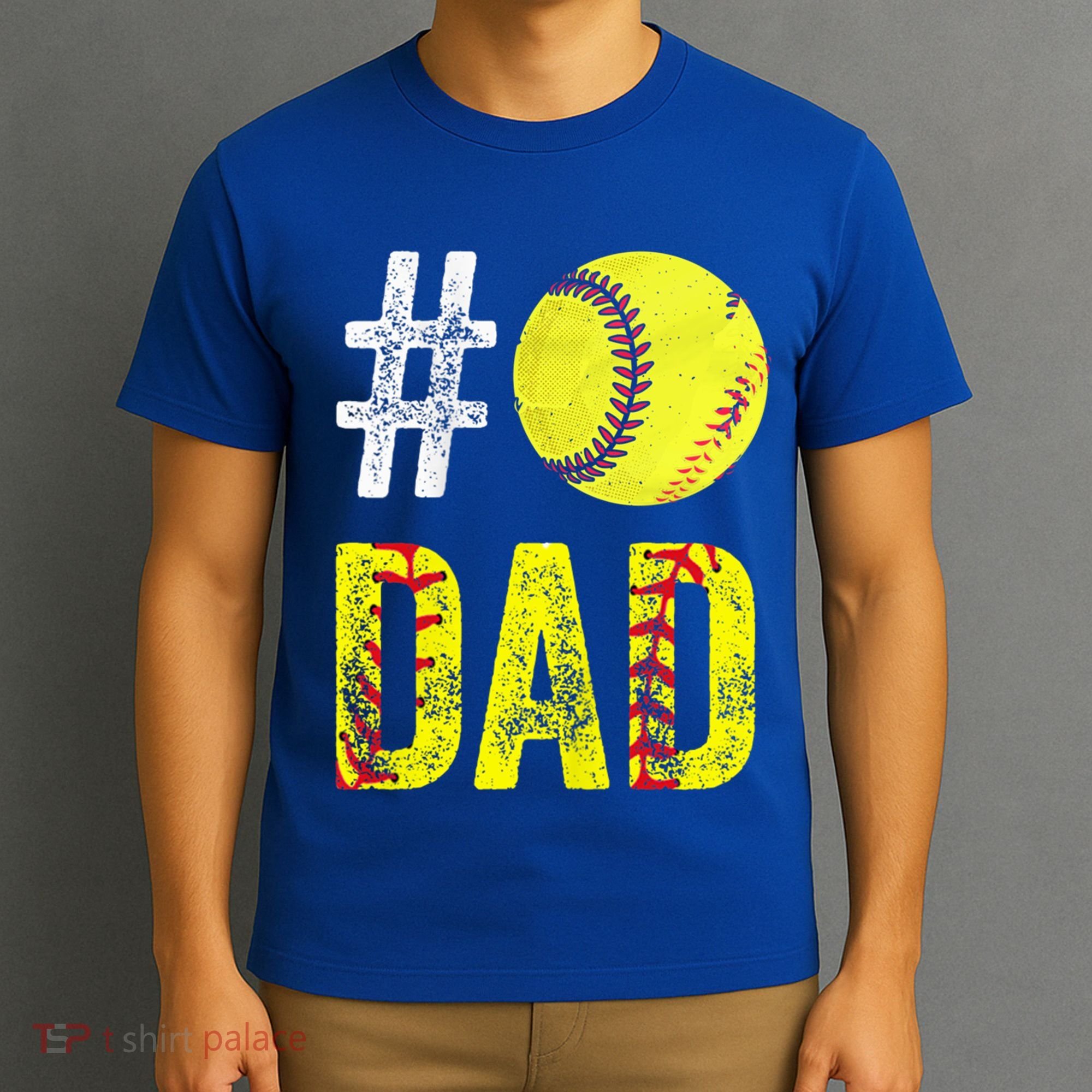 Fathers Day Gift Number One Softball Dad Cute Gift T-Shirt