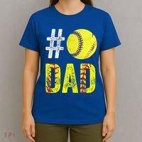Fathers Day Gift Number One Softball Dad Cute Gift T-Shirt thumb 4