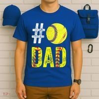 Fathers Day Gift Number One Softball Dad Cute Gift T-Shirt thumb 6