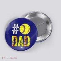 Fathers Day Gift Number One Softball Dad Cute Gift Button thumb 0