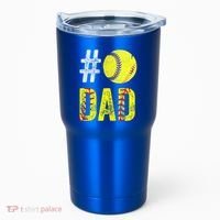 Fathers Day Gift Number One Softball Dad Cute Gift Tumbler thumb 0
