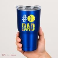 Fathers Day Gift Number One Softball Dad Cute Gift Tumbler thumb 2