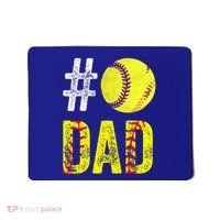 Fathers Day Gift Number One Softball Dad Cute Gift Mousepad thumb 0