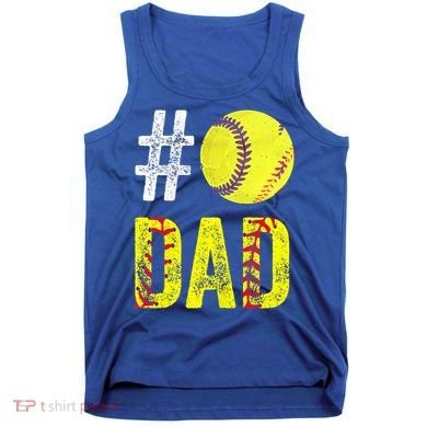 Fathers Day Gift Number One Softball Dad Cute Gift Tank Top