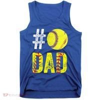 Fathers Day Gift Number One Softball Dad Cute Gift Tank Top thumb 0