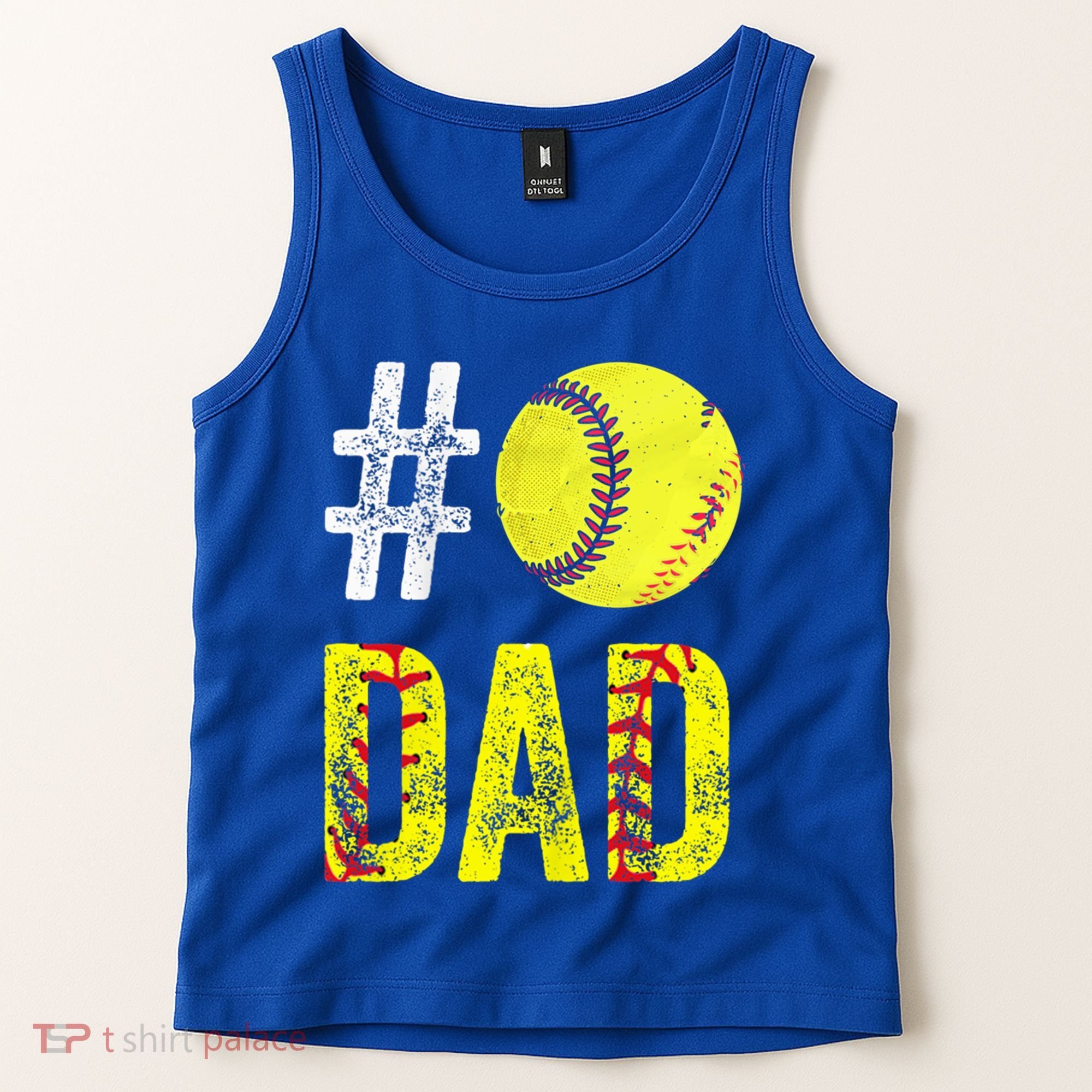 Fathers Day Gift Number One Softball Dad Cute Gift Tank Top