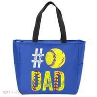 Fathers Day Gift Number One Softball Dad Cute Gift Tote Bag thumb 0