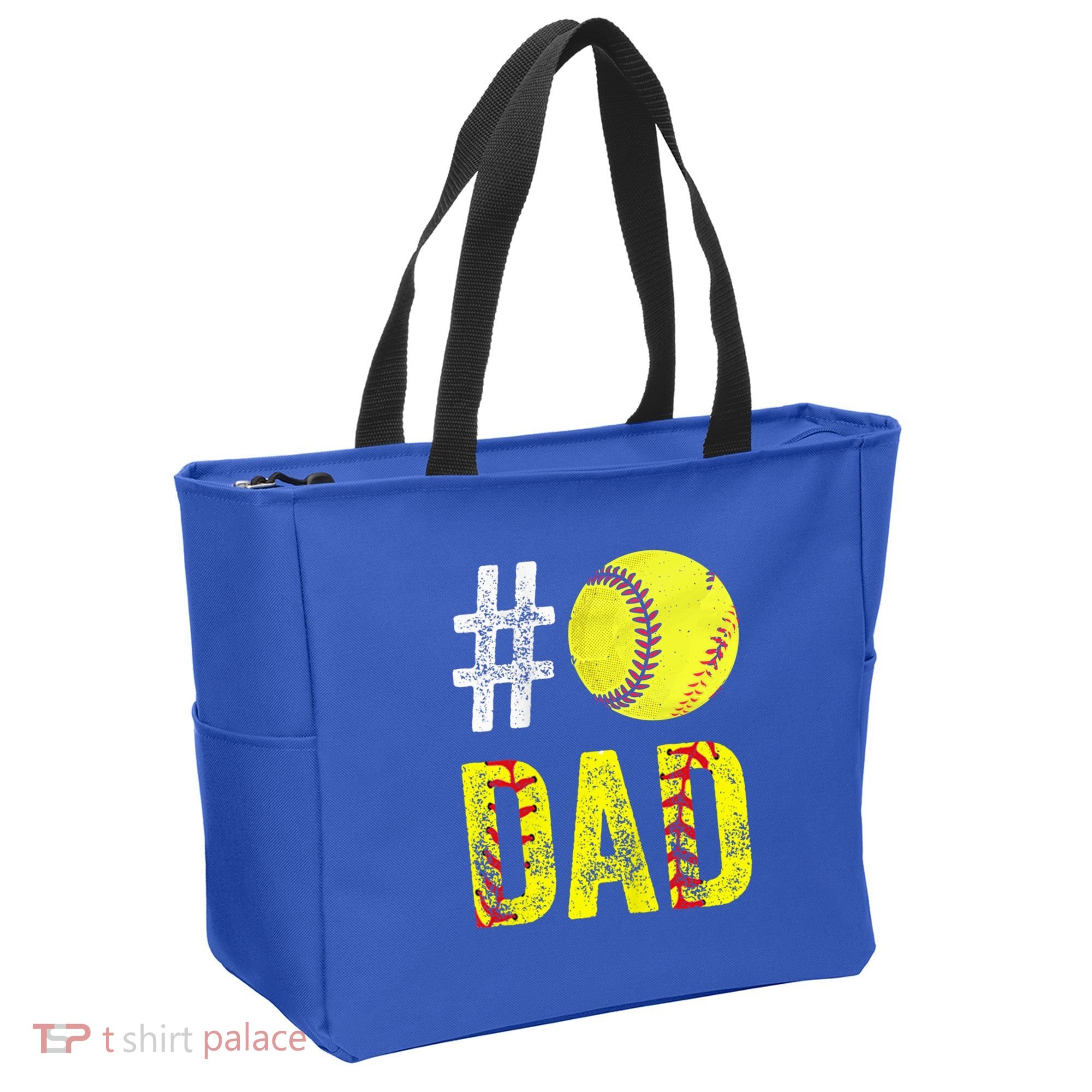Fathers Day Gift Number One Softball Dad Cute Gift Tote Bag