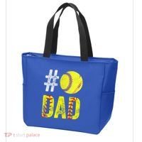 Fathers Day Gift Number One Softball Dad Cute Gift Tote Bag thumb 3