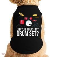 Funny Drummer Gift Did You Touch My Drum Set Drums Doggie Tank thumb 0