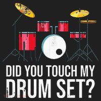 Funny Drummer Gift Did You Touch My Drum Set Drums Beanie thumb 2