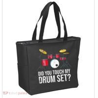 Funny Drummer Gift Did You Touch My Drum Set Drums Tote Bag thumb 2