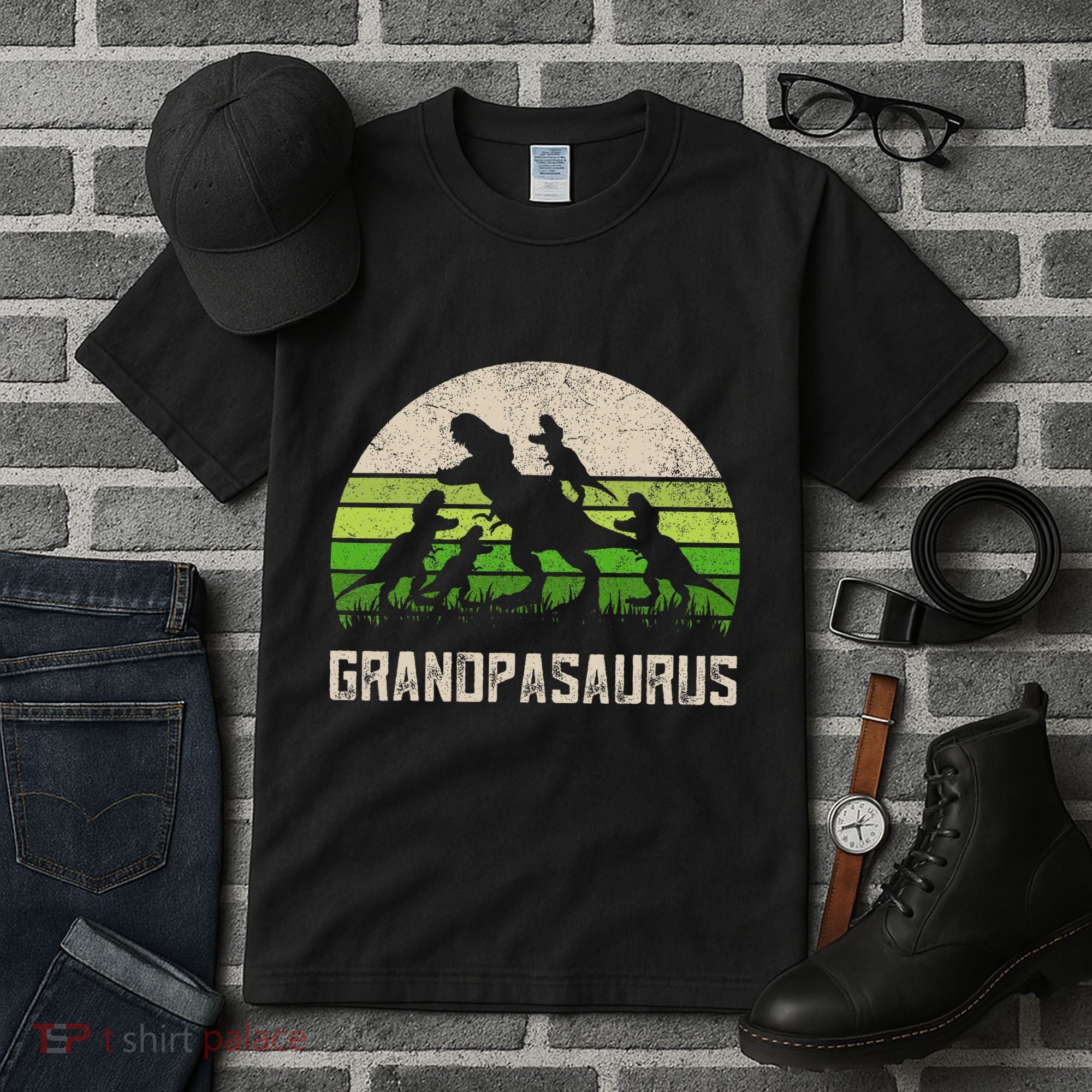 Fathers Day Grandpa Grandpasaurus Dinosaur Tall T-Shirt