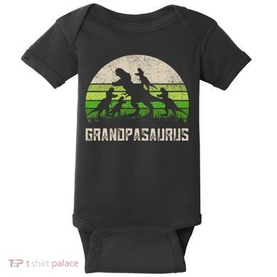 Fathers Day Grandpa Grandpasaurus Dinosaur Baby Bodysuit