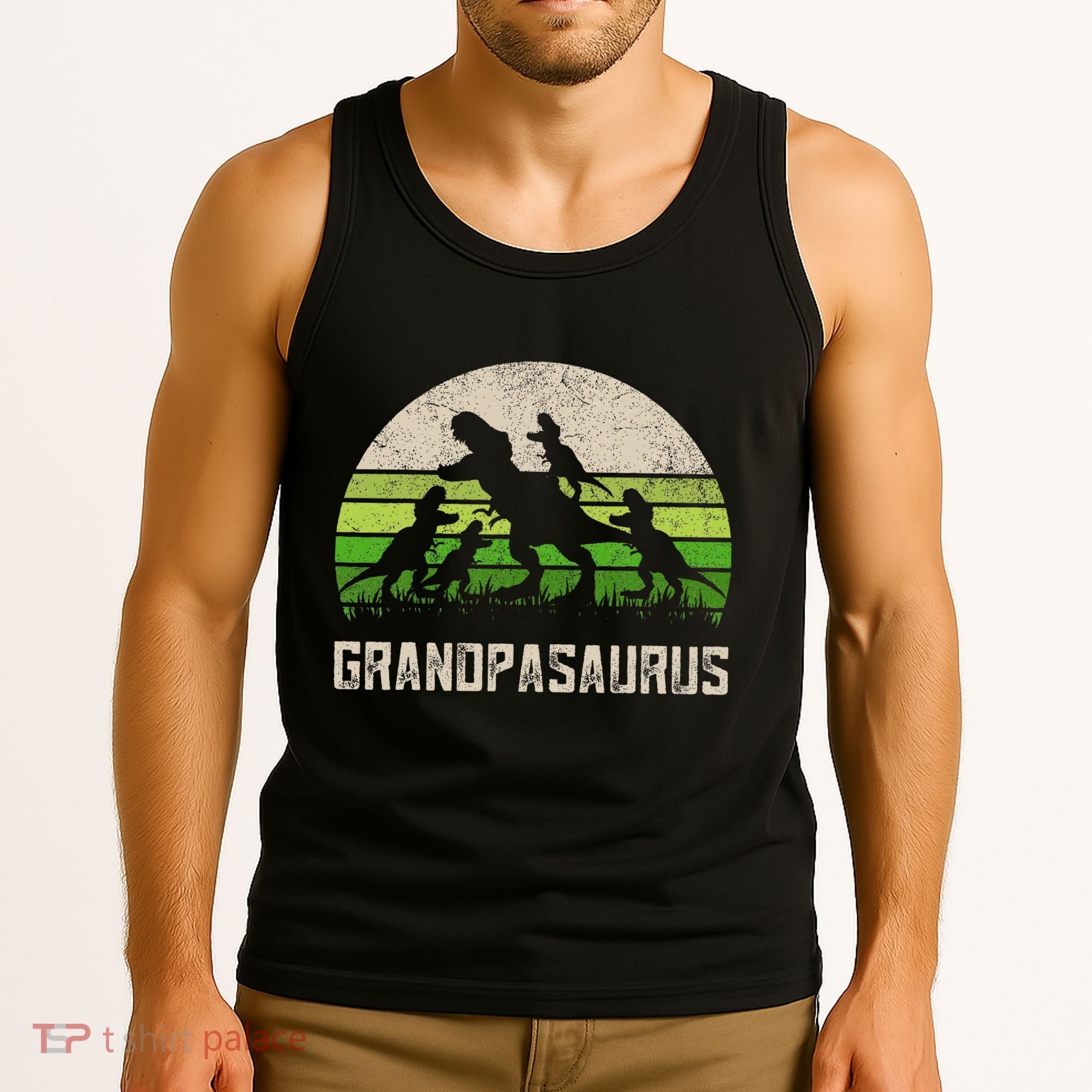 Fathers Day Grandpa Grandpasaurus Dinosaur Tank Top