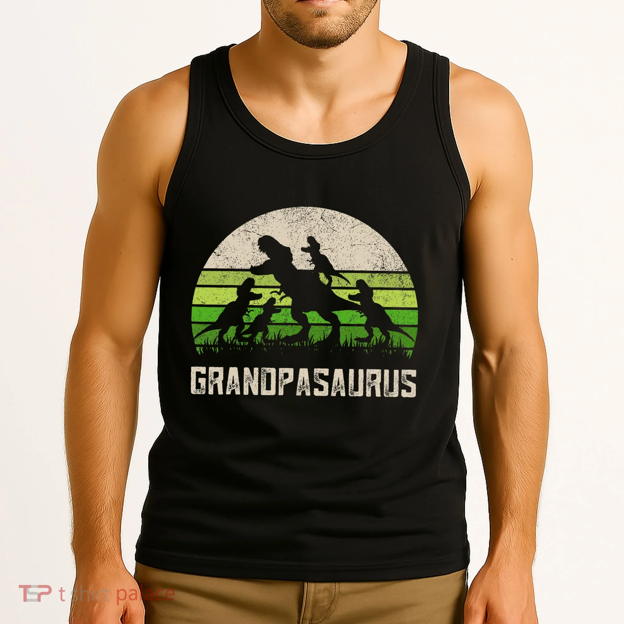 Fathers Day Grandpa Grandpasaurus Dinosaur Tank Top