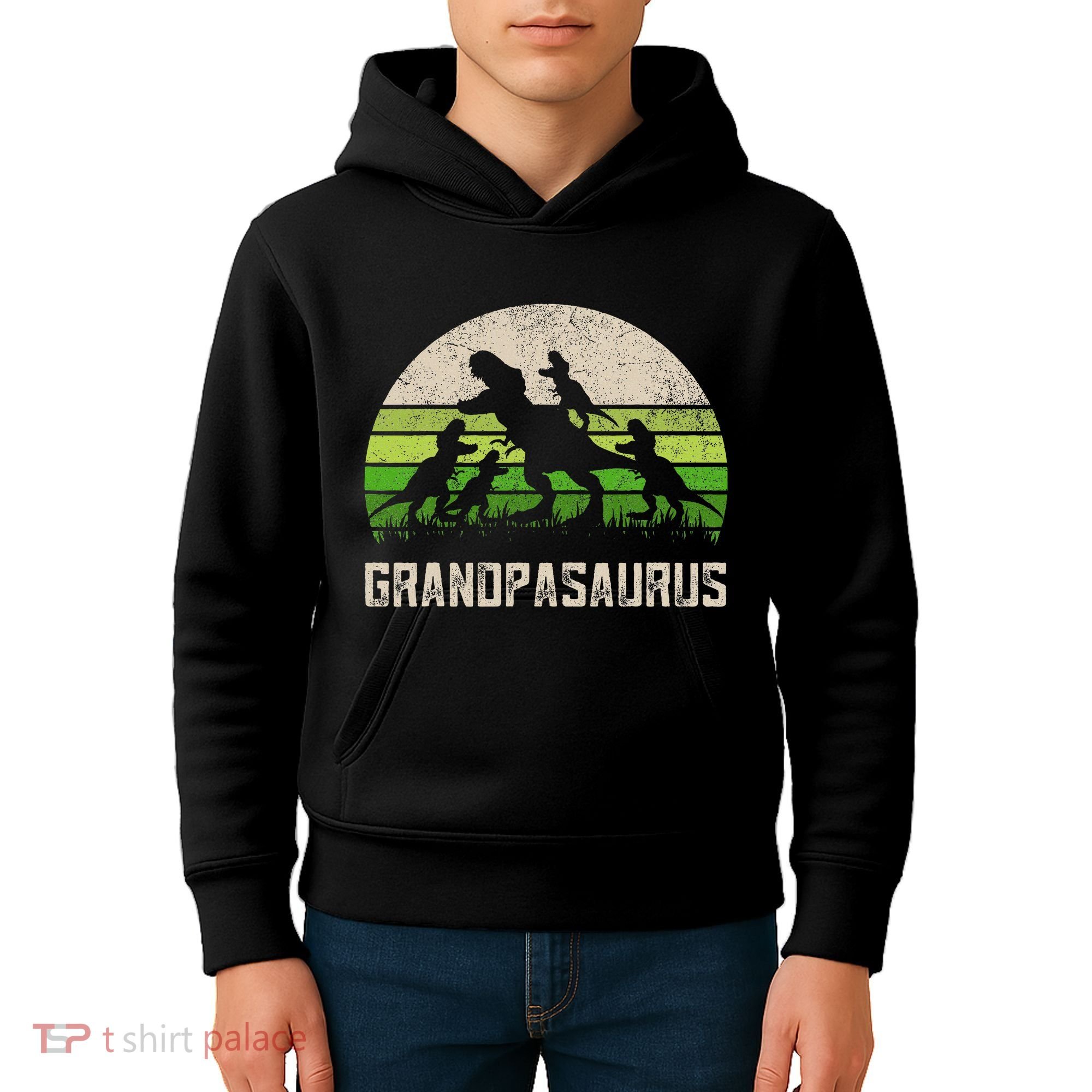 Fathers Day Grandpa Grandpasaurus Dinosaur Kids Hoodie