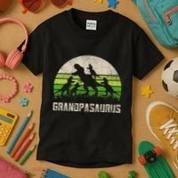 Fathers Day Grandpa Grandpasaurus Dinosaur Kids T-Shirt thumb 3