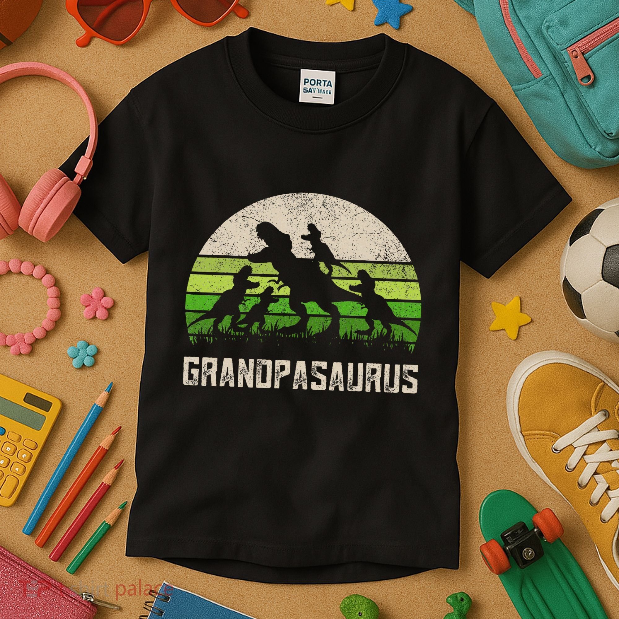 Fathers Day Grandpa Grandpasaurus Dinosaur Kids T-Shirt