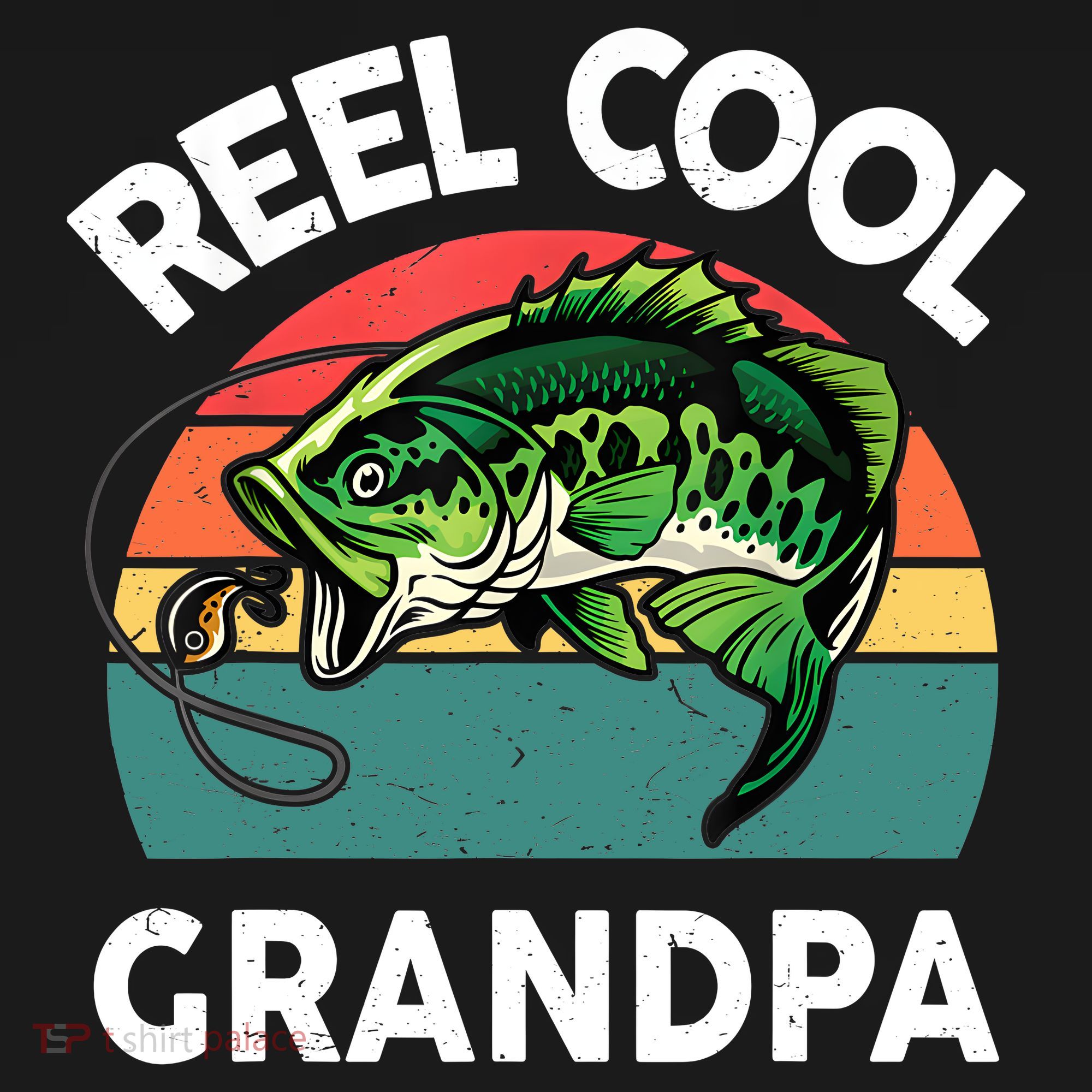 Fathers Day Gift Reel Cool Grandpa Dad Papa Poppop Fishing T-Shirt