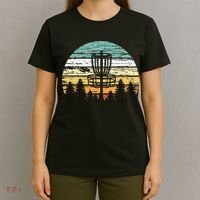 Funny Disc Golf Retro  Sunset Vintage Frisbee Golf T-Shirt thumb 4