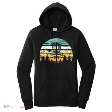 Funny Disc Golf Retro  Sunset Vintage Frisbee Golf Women's Hoodie