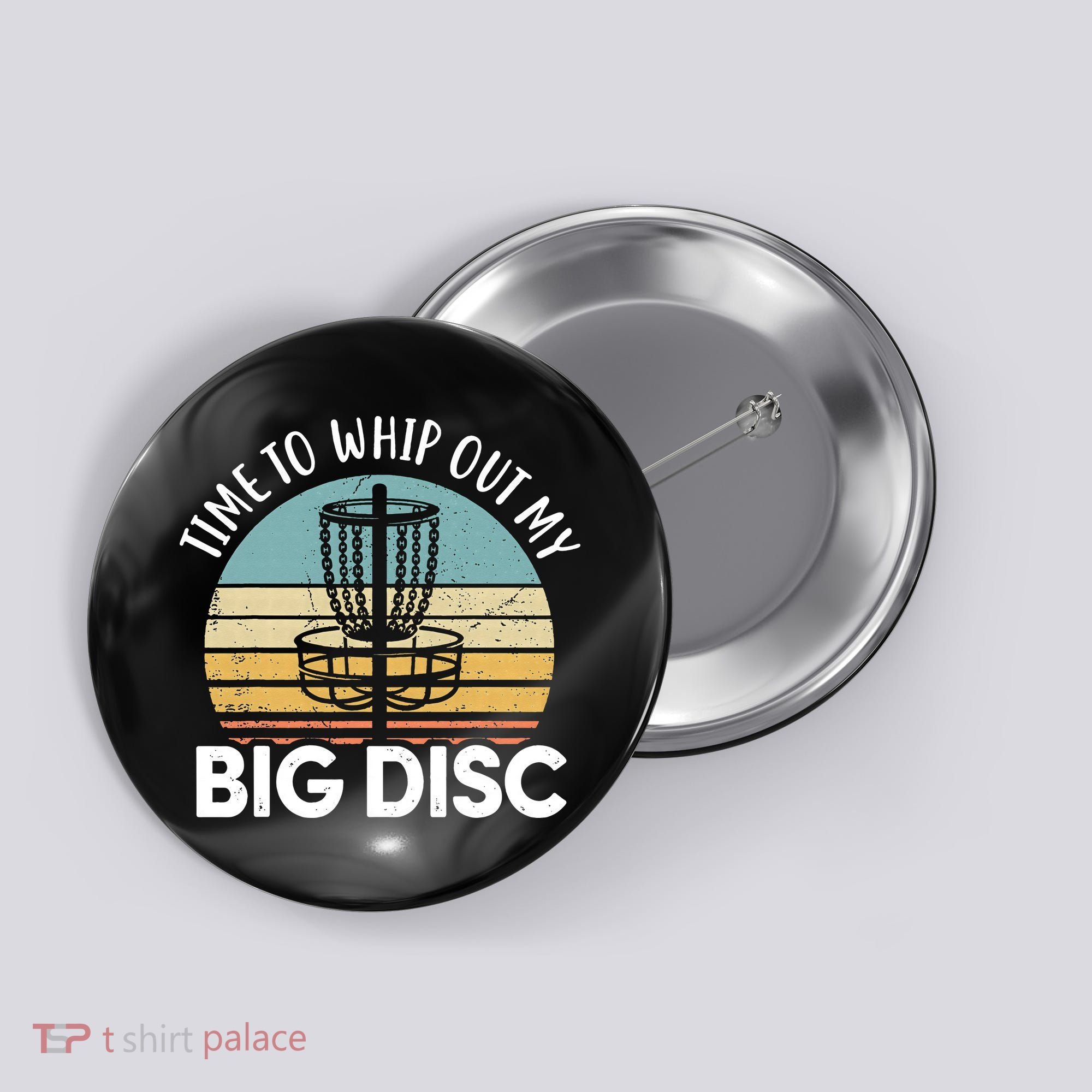 Funny Disc Golf Art For  Flying Disc Sport Players Button