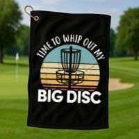 Funny Disc Golf Art For  Flying Disc Sport Players Golf Towel thumb 1