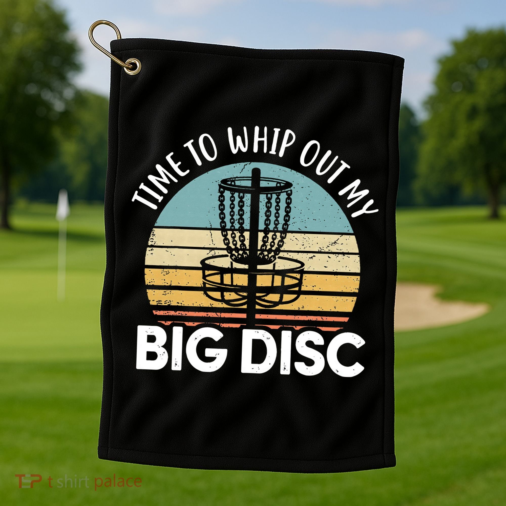 Funny Disc Golf Art For  Flying Disc Sport Players Golf Towel