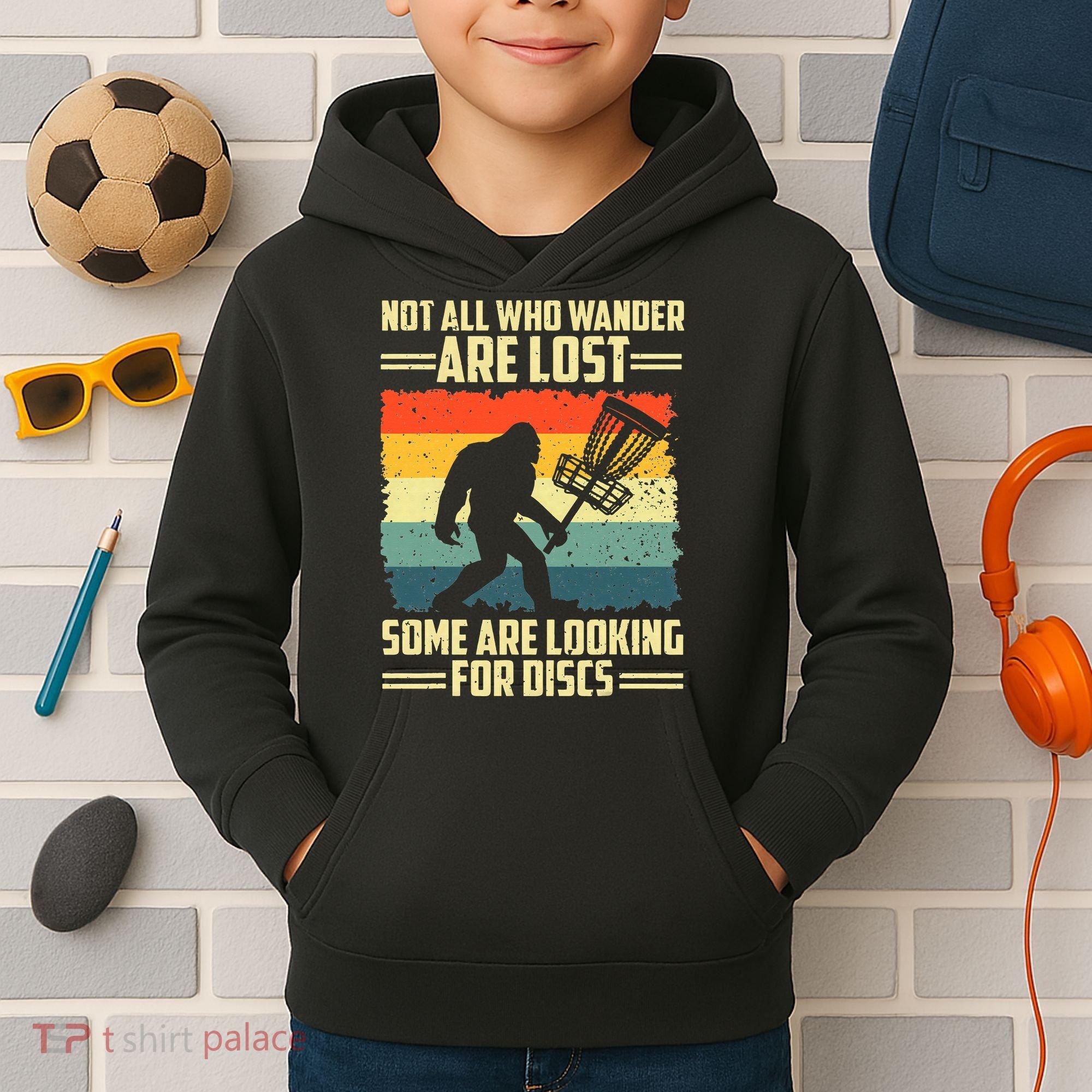 Funny Disc Golf Bigfoot For Disc Golf Players Kids Hoodie