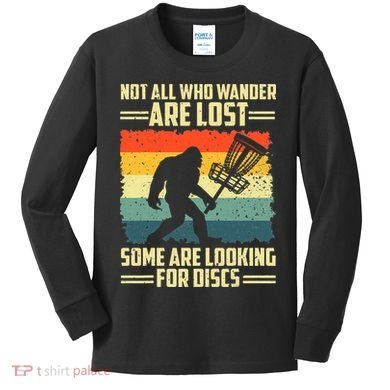 Funny Disc Golf Bigfoot For Disc Golf Players Kids Long Sleeve Shirt