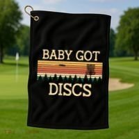 Funny Disc Golf Humor Golfer Pun Couples Golf Towel thumb 1